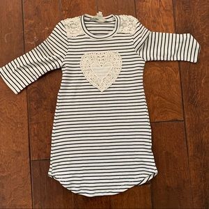 NWOT lace and stripe tunic